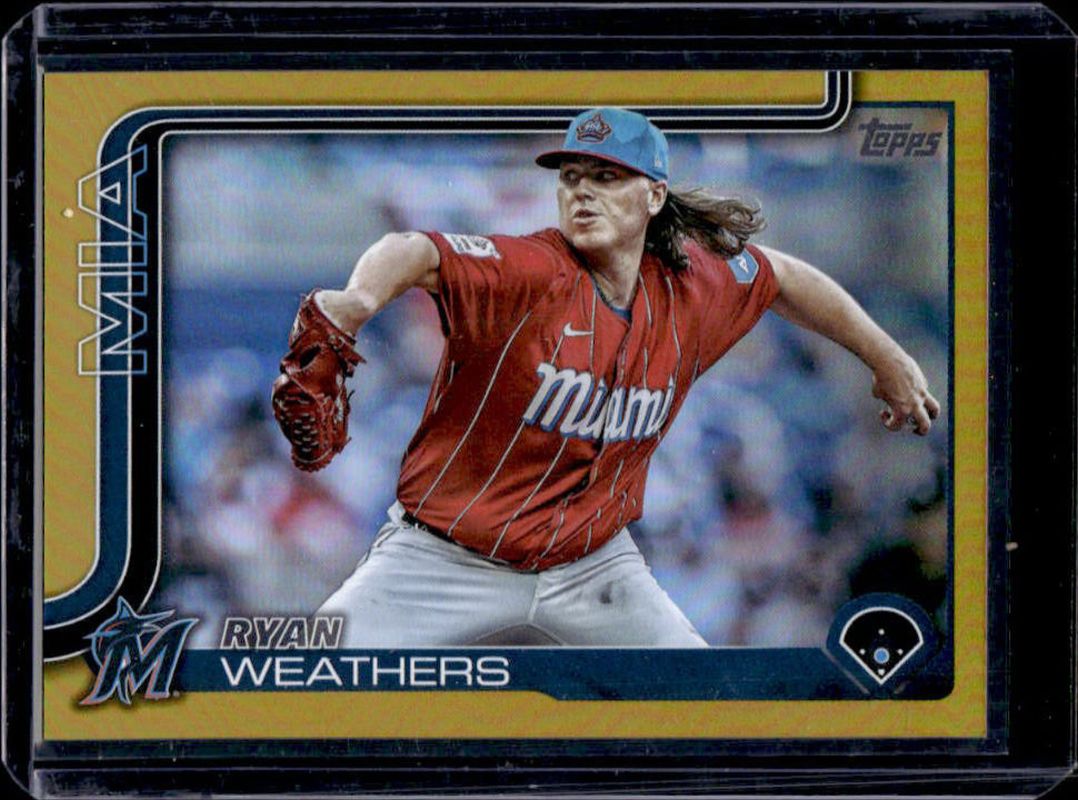 Ryan Weathers 2025 Topps #539 Gold Rainbow /50 RAW