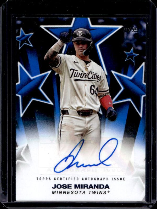 Jose Miranda 2025 Topps #BSA-JMI Baseball Stars Autographs - Blue /150 RAW