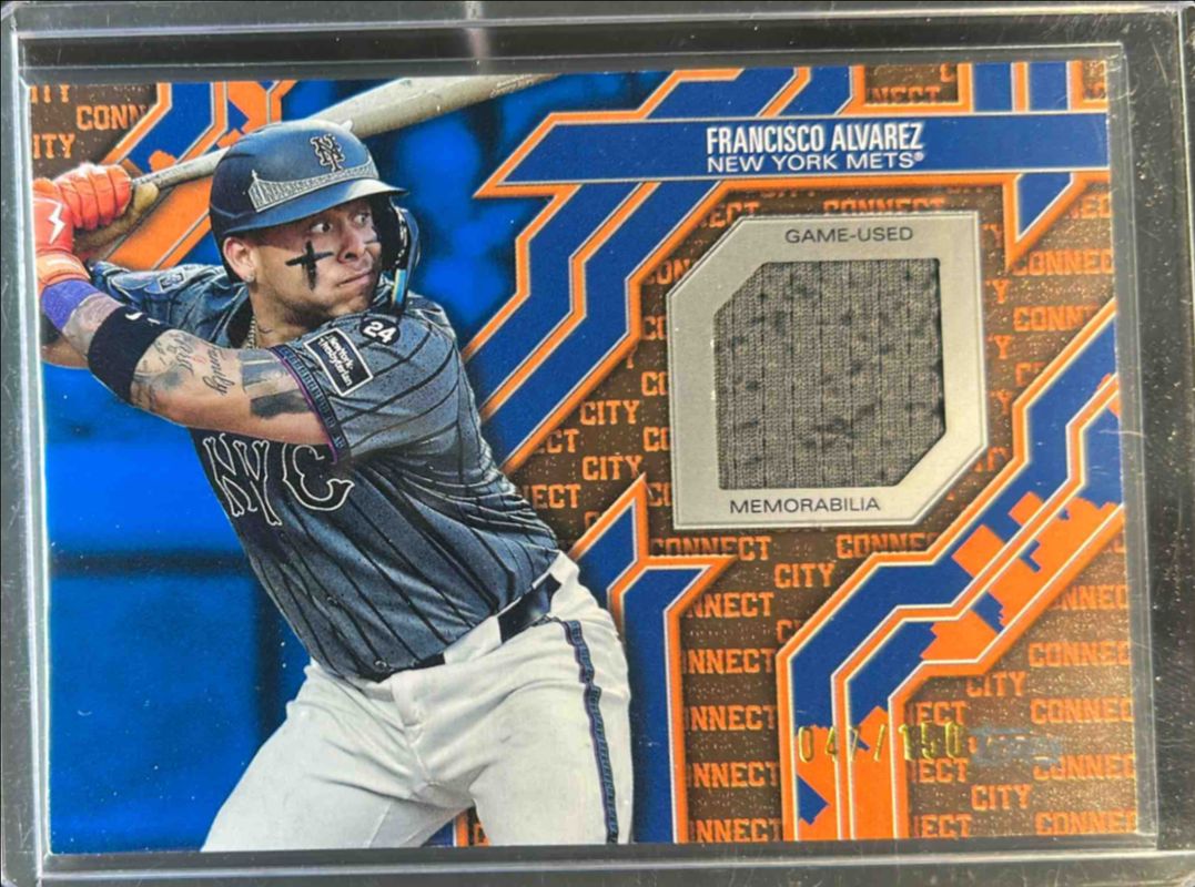Francisco Alvarez 2025 Topps #CC2-FA City Connect Swatch Relics (Series 2) - Blue /150 RAW