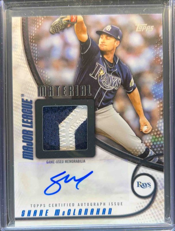 Shane McClanahan 2025 Topps #MLMAR-SM Major League Material Autographs - Black /10 RAW
