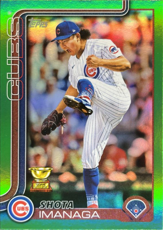 Shota Imanaga 2025 Topps #473 Green Holo Foil /99 RAW