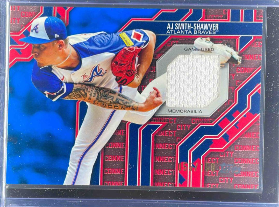 AJ Smith-Shawver 2025 Topps #CC2-AS City Connect Swatch Relics (Series 2) - Blue /150 RAW