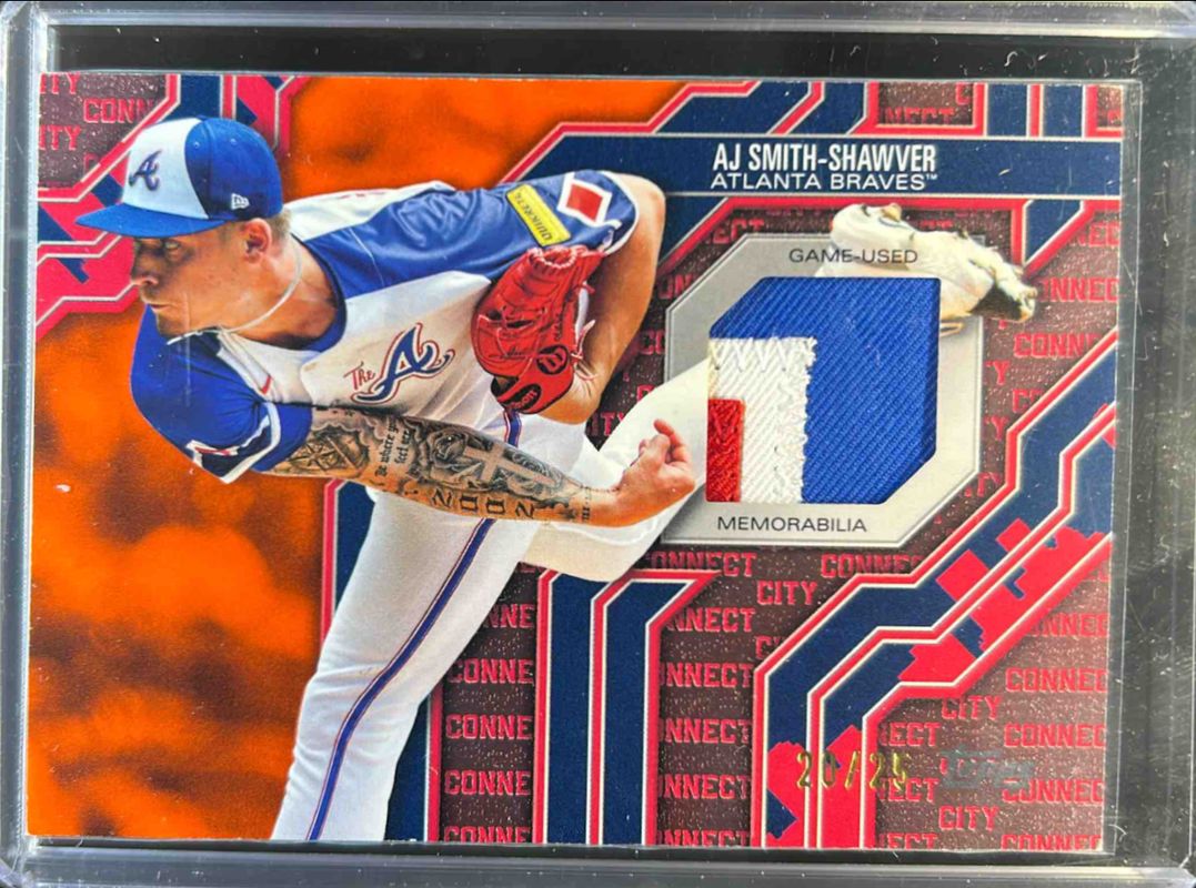 AJ Smith-Shawver 2025 Topps #CC2-AS City Connect Swatch Relics (Series 2) - Orange /25 RAW