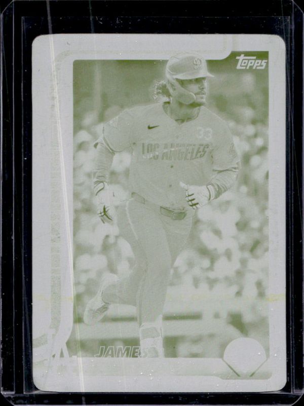 James Outman 2025 Topps #683 Printing Plate Yellow /1 RAW