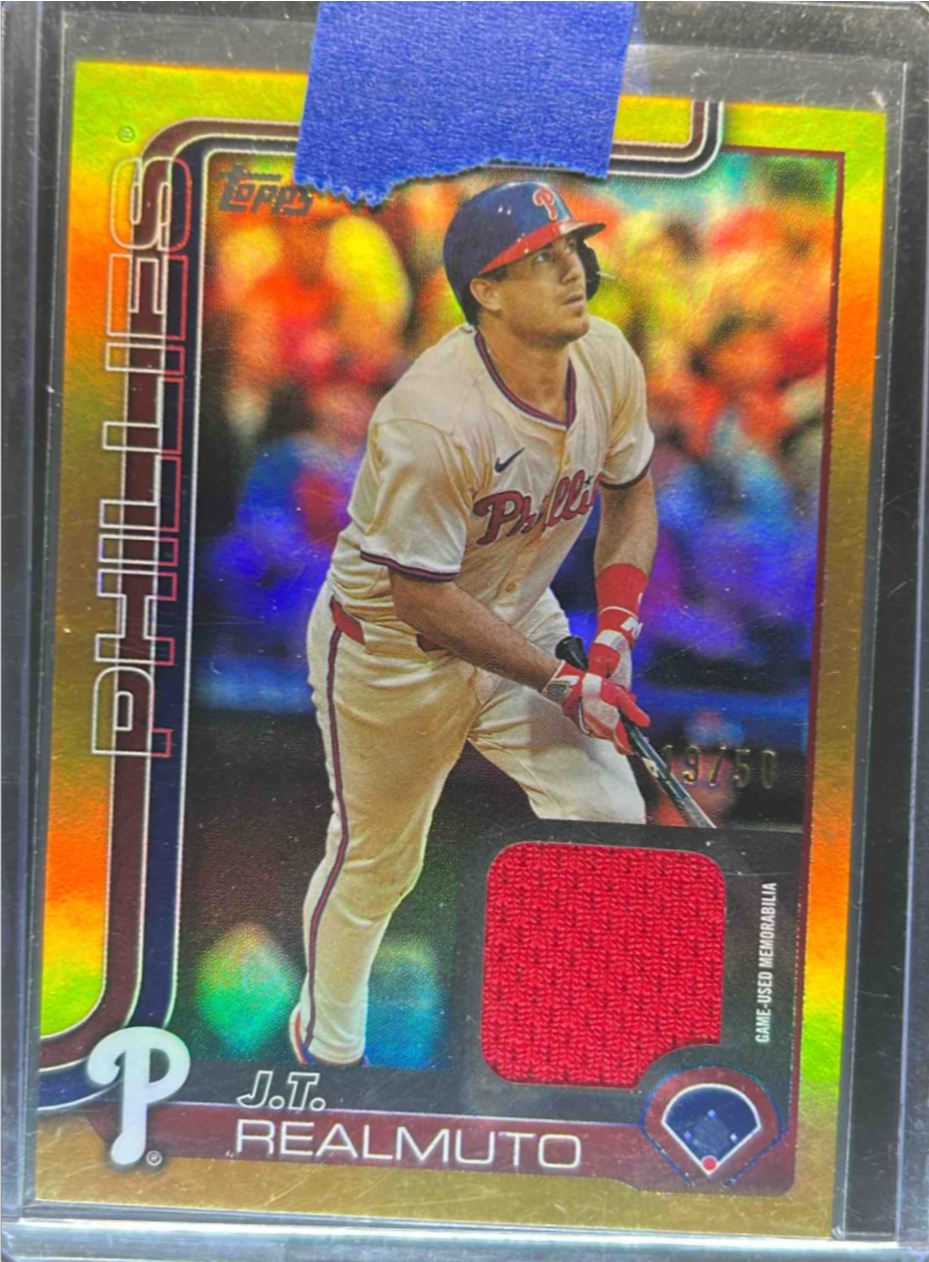 JT Realmuto 2025 Topps #625 Real One Relics (Series 2) - Gold Foil /50 ...