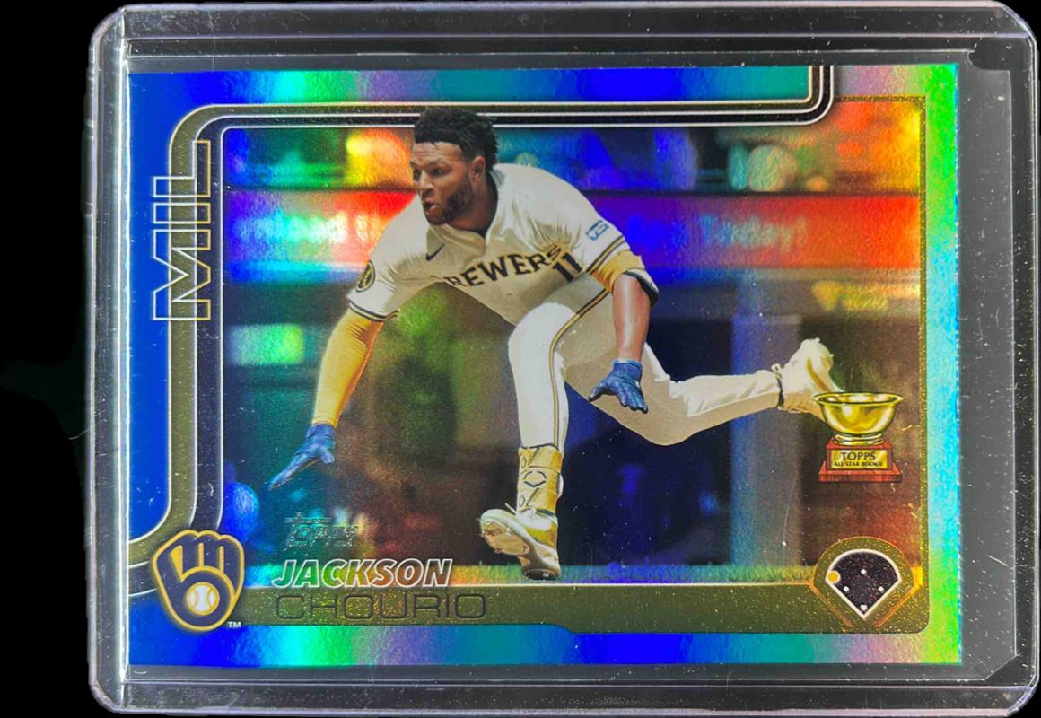 Jackson Chourio 2025 Topps #376 Blue Holo Foil /150 RAW