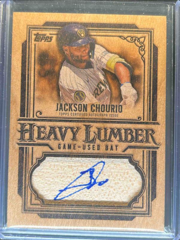 Jackson Chourio 2025 Topps #HLAR-JCH Heavy Lumber Autographs Relic (Series Two) RAW