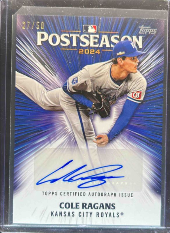 Cole Ragans 2025 Topps #PPA-CR Postseason Performance Autographs (Series 2) RAW