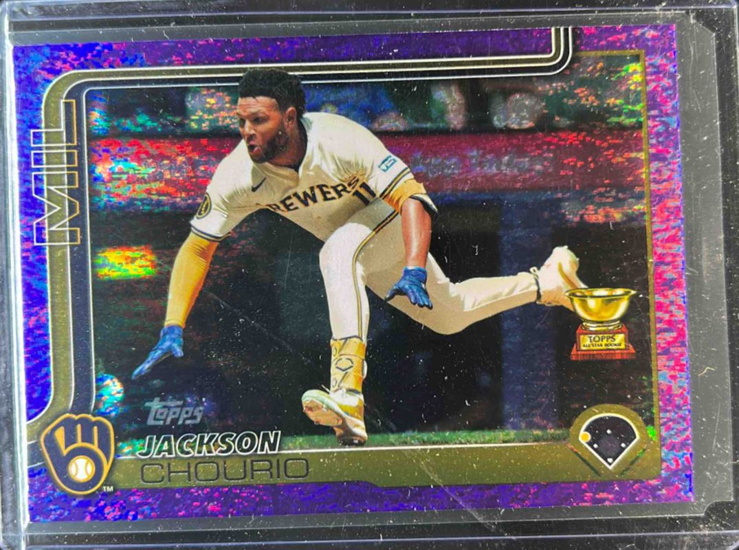 Jackson Chourio 2025 Topps #376 Purple Holo Foil /250 RAW