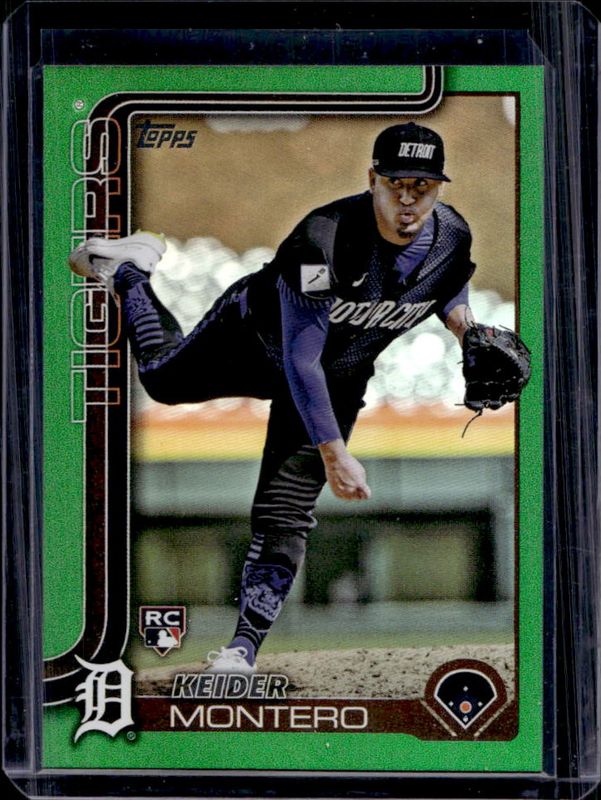 Keider Montero 2025 Topps #665 Green Rainbow /99 Rookie RAW
