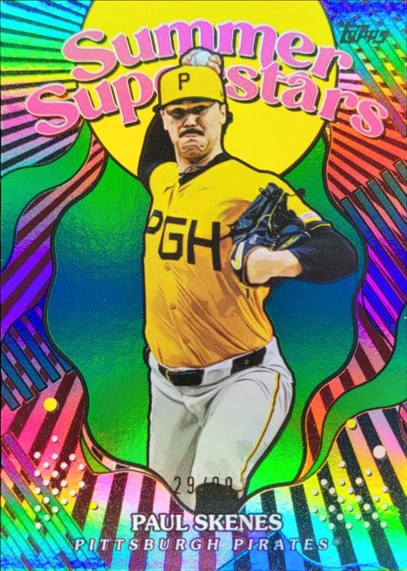 Paul Skenes 2025 Topps #SS-34 Summer Superstars - Green Foil /99 RAW