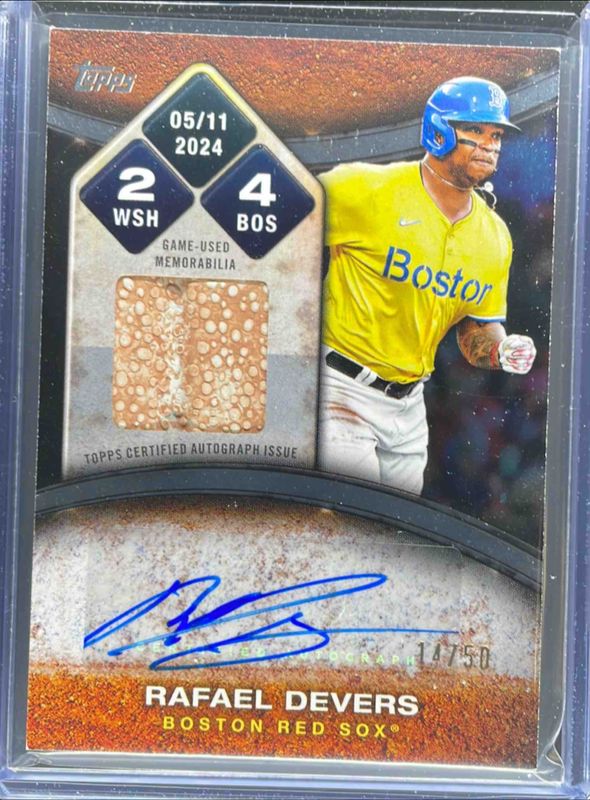 Rafael Devers 2025 Topps #RTBA-DEV Rounding The Bases Autographs Relics /50 RAW