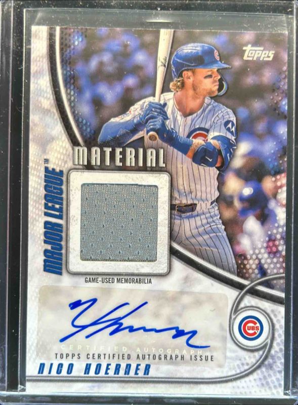 Nico Hoerner 2025 Topps #MLMAR-NH Major League Material Autographs RAW