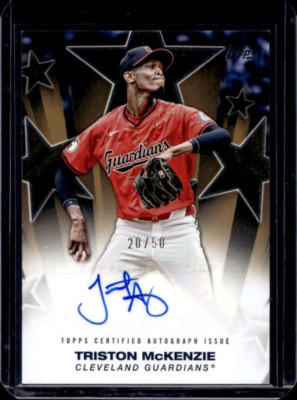 Triston McKenzie 2025 Topps #BSA2-TMC Baseball Stars Autographs (Series 2) - Gold /50 RAW
