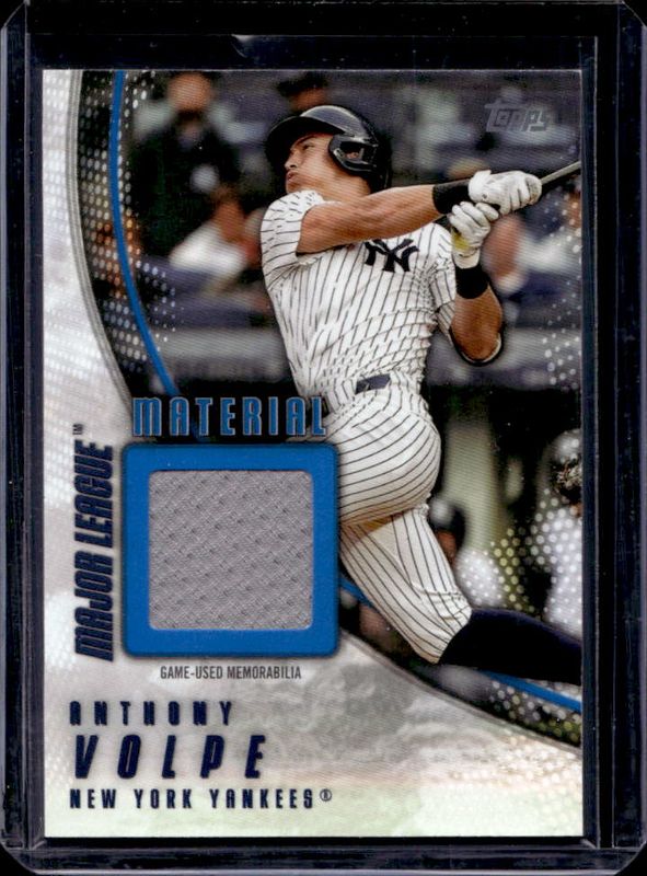 Anthony Volpe 2025 Topps #MLM-AVO Major League Material Relics - Blue /150 RAW