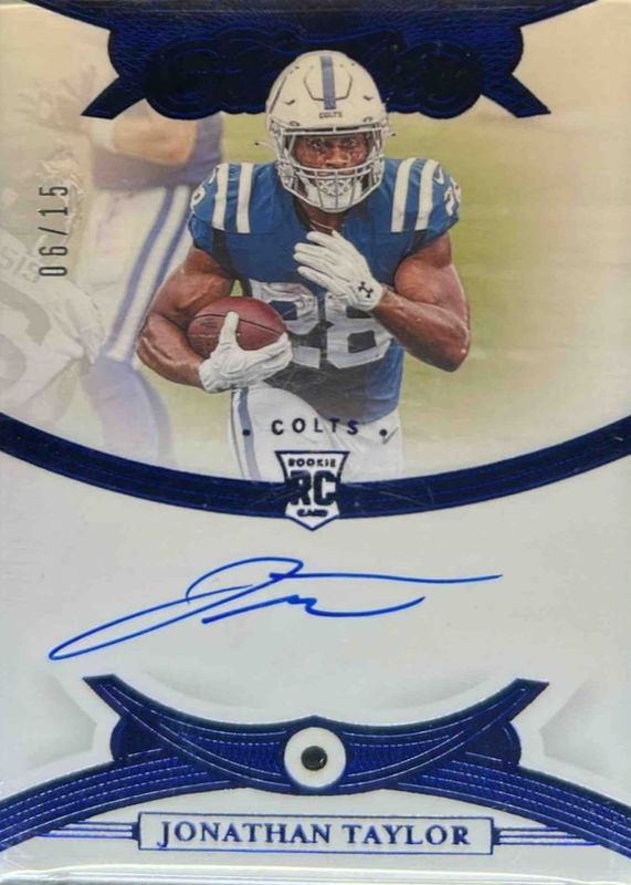 Jonathan Taylor 2020 Flawless #RGS-JTA Rookie Gems Signatures - Sapphire /15 RAW