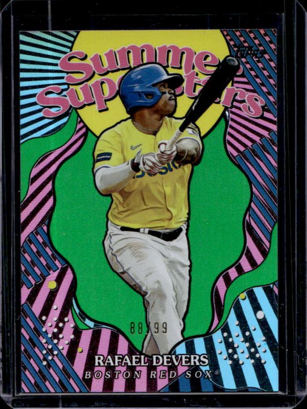 Rafael Devers 2025 Topps #SS-9 Summer Superstars - Green Foil /99 RAW