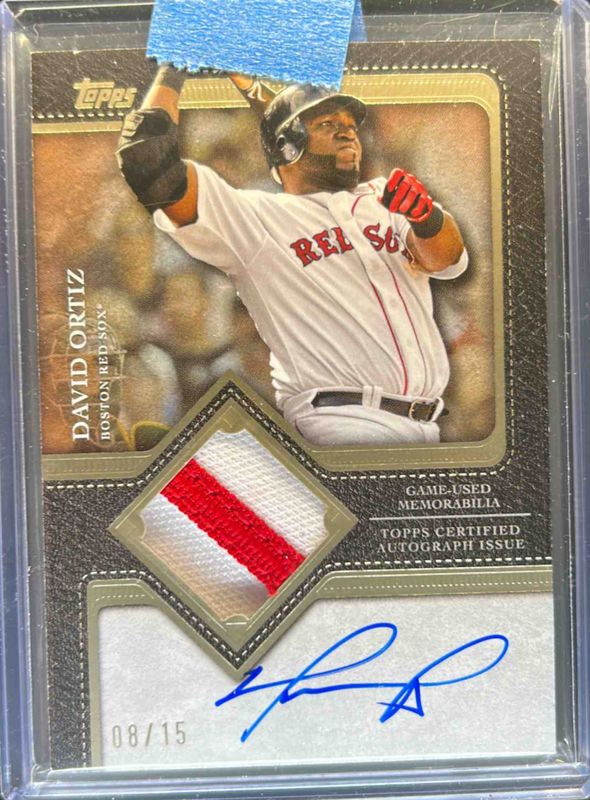 David Ortiz 2025 Topps #TFAP-ORT Flagship Autographs Patch - Bronze RAW