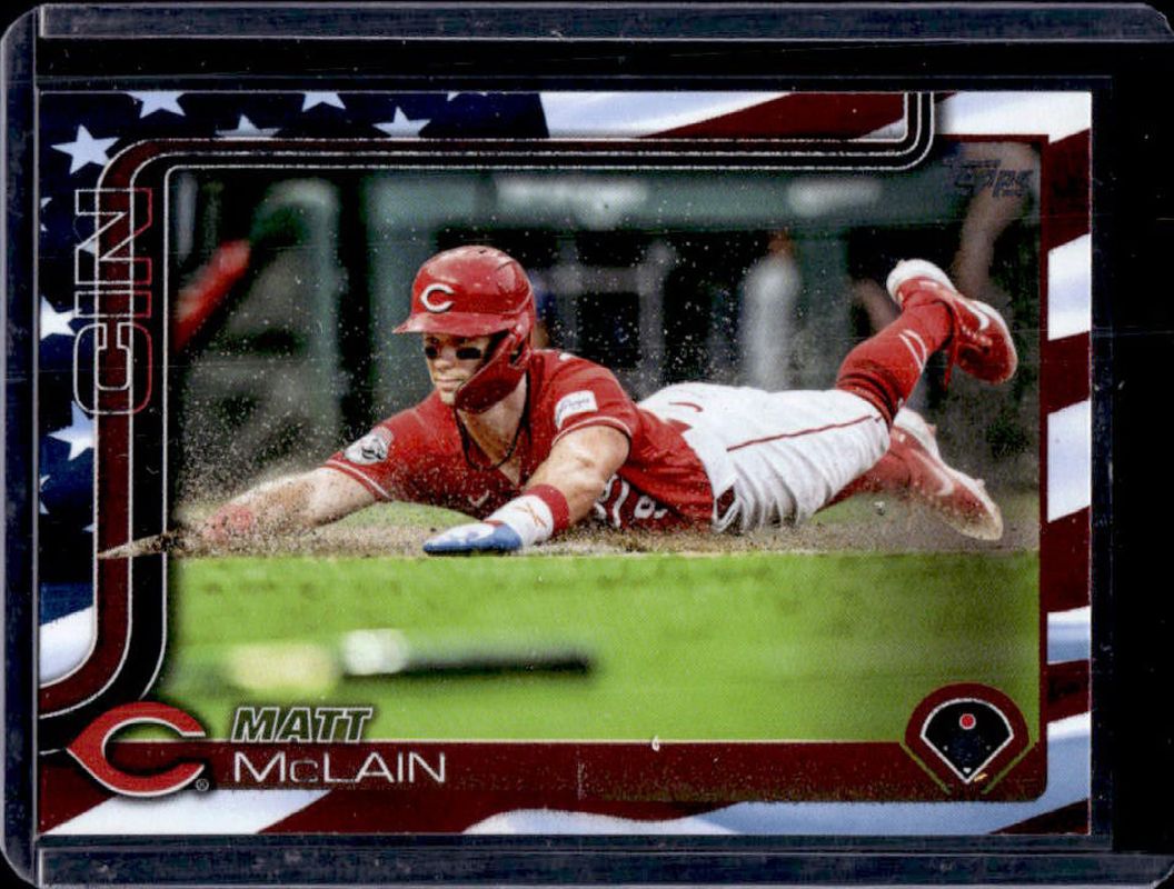 Matt McLain 2025 Topps #647 Independence Day /76 RAW