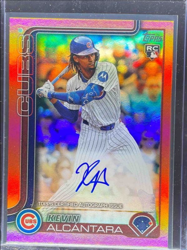 Kevin Alcantara 2025 Topps #578 Flagship Real One Autographs (Series 2) - Orange Foil /25 Rookie RAW