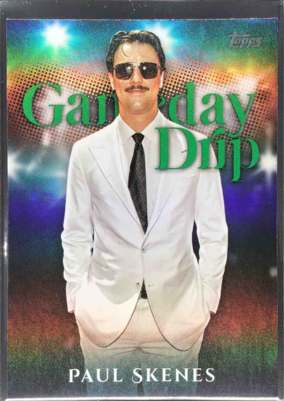 Paul Skenes 2025 Topps #GD-8 Gameday Drip - Green /99 RAW