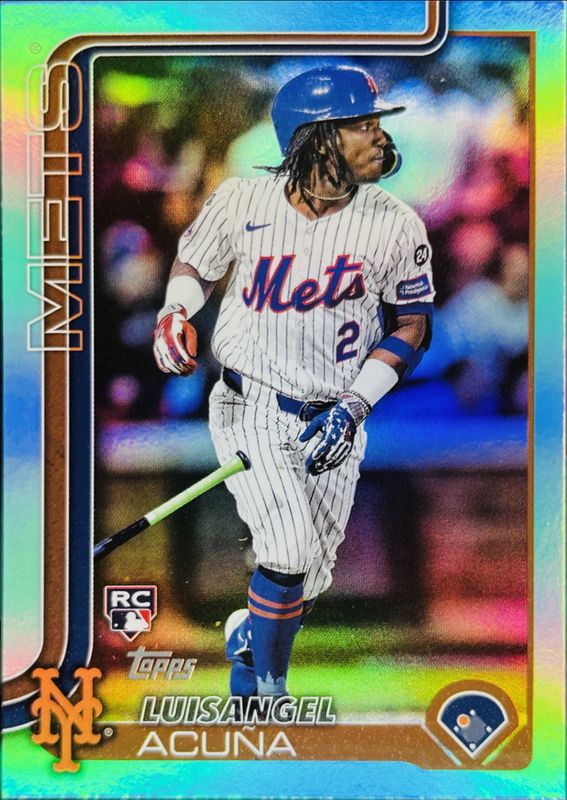 Luisangel Acuna 2025 Topps #524 Aqua Holo Foil Rookie RAW