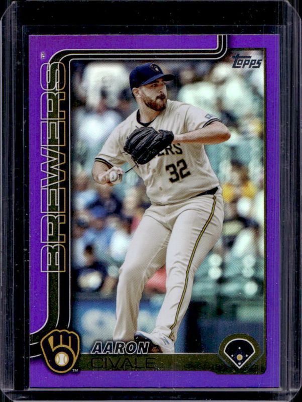 Aaron Civale 2025 Topps #648 Purple Rainbow /250 RAW