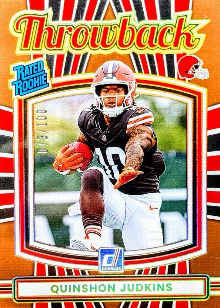 Quinshon Judkins 2025 Donruss #26 Rated Rookies Throwback - Studio ...
