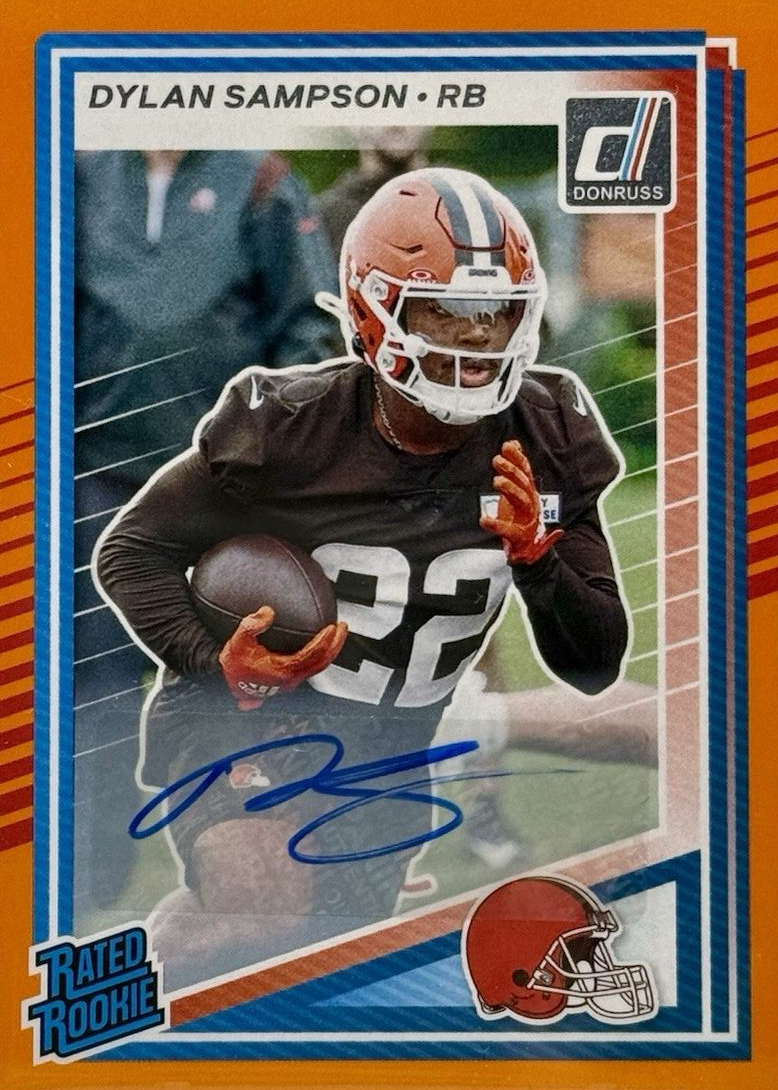Dylan Sampson 2025 Donruss #389 Rated Rookie Autographs - Orange Price ...