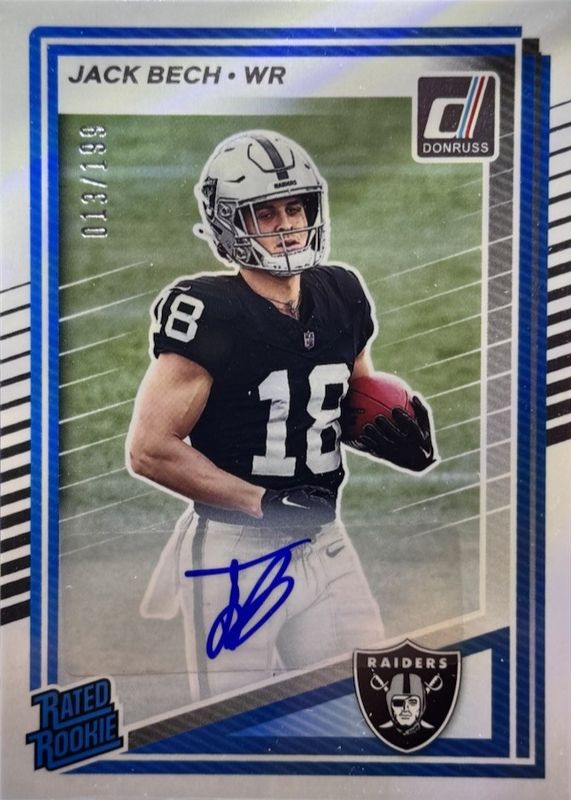 Jack Bech 2025 Donruss #320 Rated Rookie Autographs (/199) RAW