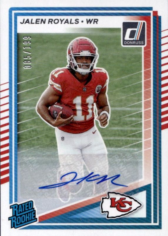 Jalen Royals 2025 Donruss #321 Rated Rookie Autographs (/199) RAW