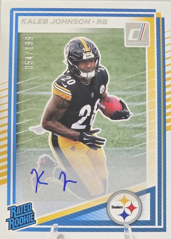 Kaleb Johnson 2025 Donruss #322 Rated Rookie Autographs (/199) RAW