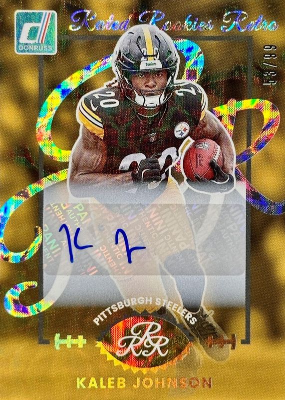 Kaleb Johnson 2025 Donruss #19 Rated Rookies Retro Autographs /99 RAW