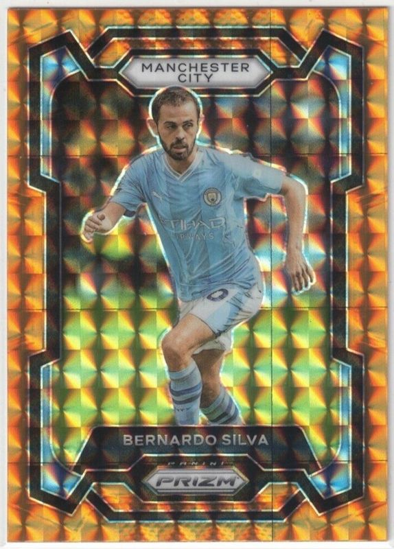 Bernardo Silva 2023 Prizm Premier League #14 Orange Mosaic RAW