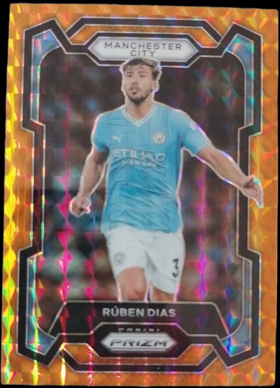 Ruben Dias 2023 Prizm Premier League #15 Orange Mosaic RAW