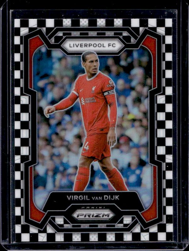 Virgil van Dijk 2023 Prizm Premier League #81 Black & White Checker /(SSP) RAW