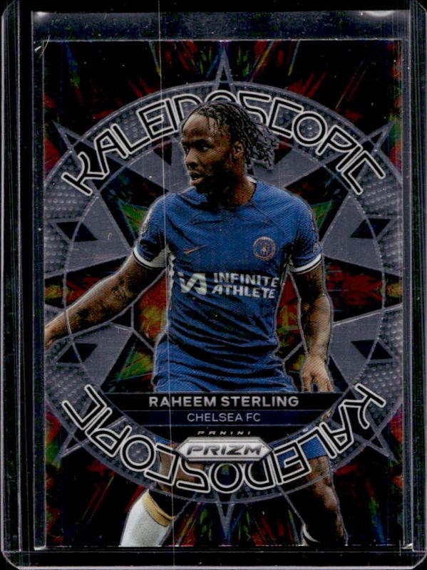 Raheem Sterling 2023 Prizm Premier League #17 Kaleidoscopic RAW