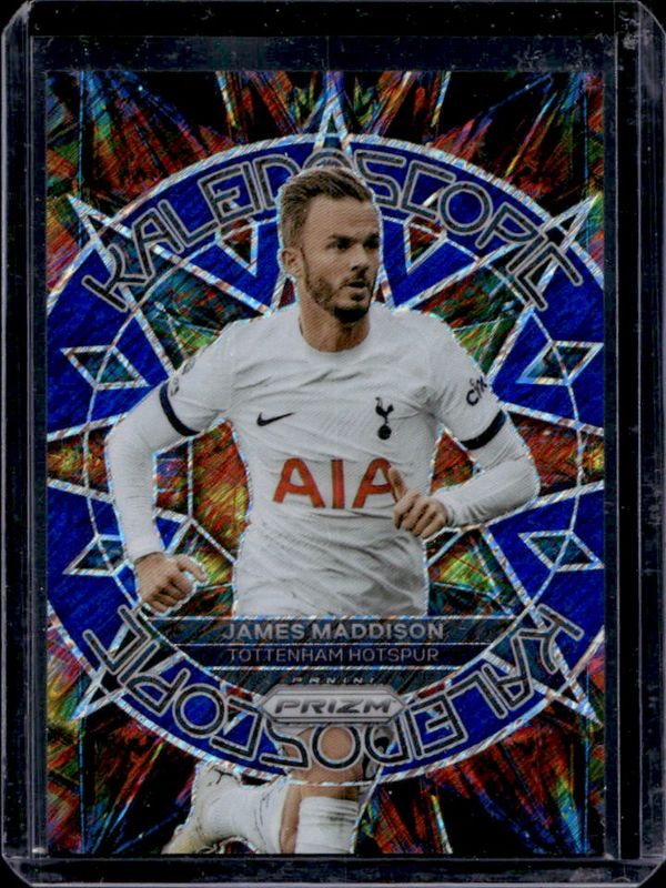 James Maddison 2023 Prizm Premier League #24 Kaleidoscopic - Blue Shimmer /8 RAW