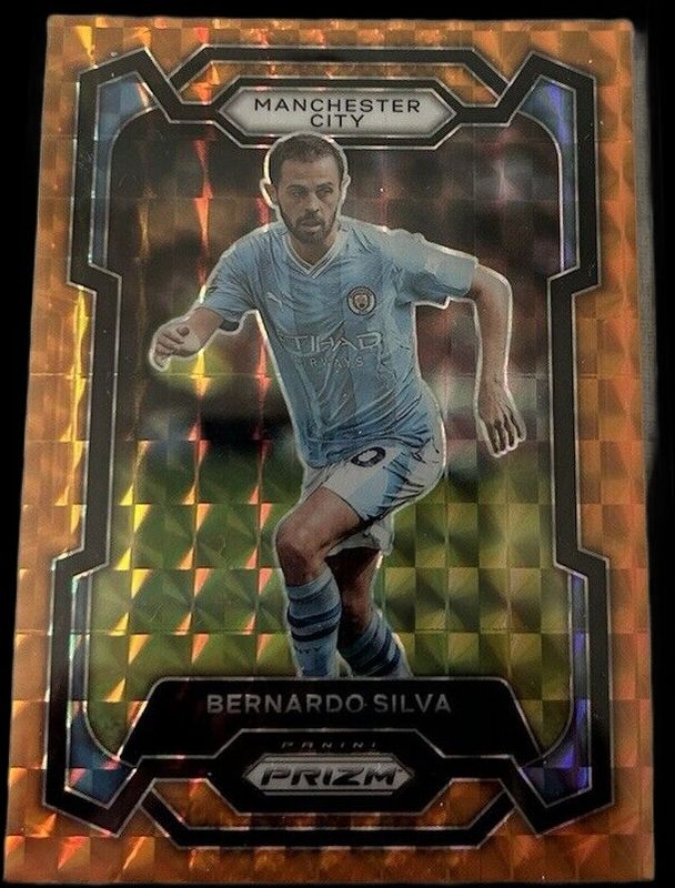 Bernardo Silva 2023 Prizm Premier League #14 Orange Hyper RAW