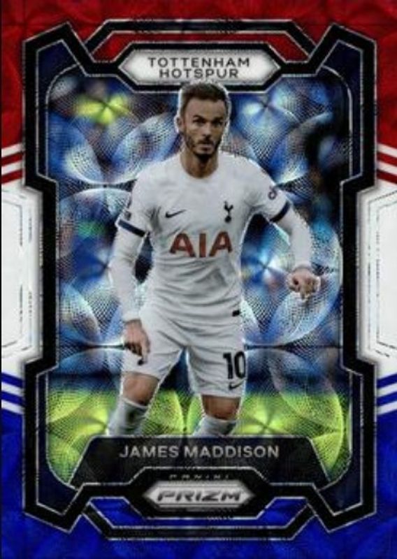 James Maddison 2023 Prizm Premier League #128 Choice Red White Blue RAW