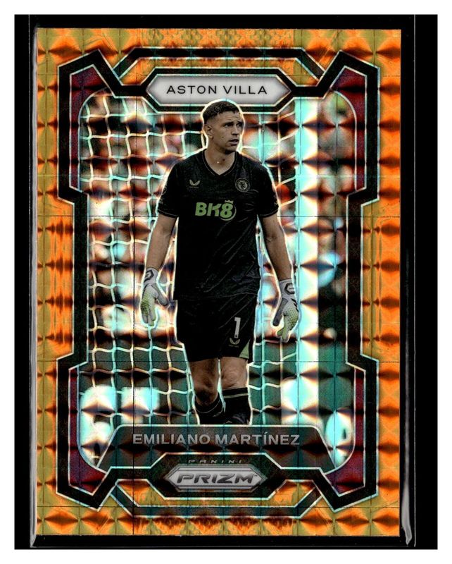 Emiliano Martinez 2023 Prizm Premier League #106 Orange Mosaic RAW