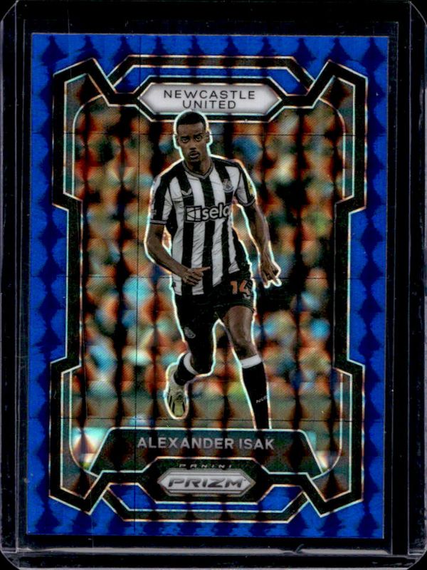 Alexander Isak 2023 Prizm Premier League #64 Blue Mosaic RAW