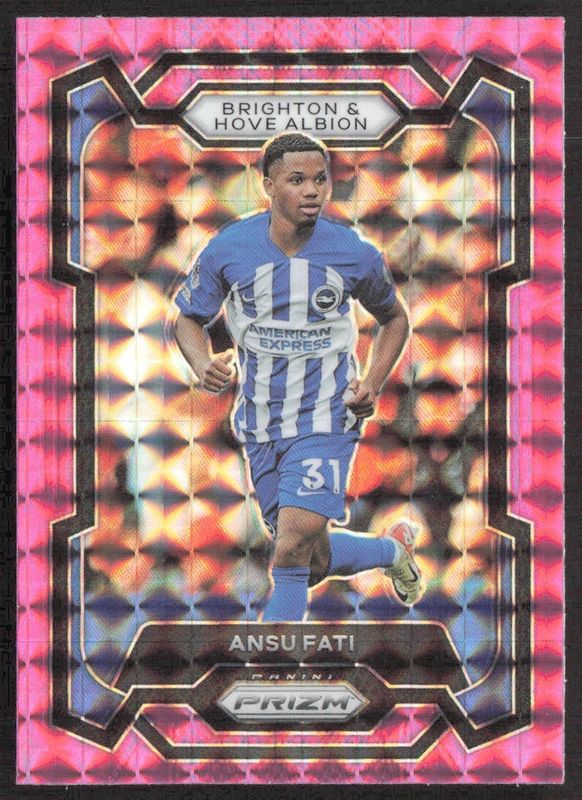 Ansu Fati 2023 Prizm Premier League #100 Pink Mosaic RAW