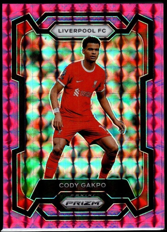 Cody Gakpo 2023 Prizm Premier League #77 Pink Mosaic RAW