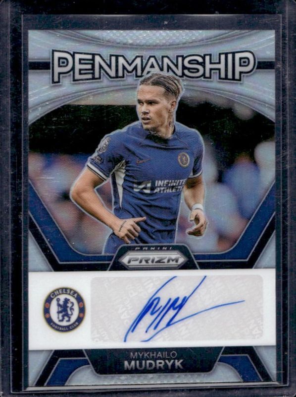 Mykhailo Mudryk 2023 Prizm Premier League #P-MM Penmanship - Silver /15 RAW
