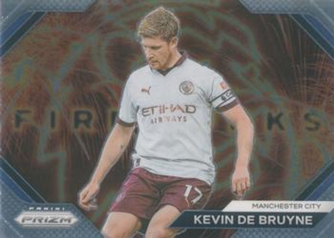 Kevin De Bruyne 2023 Prizm Premier League #1 Fireworks RAW