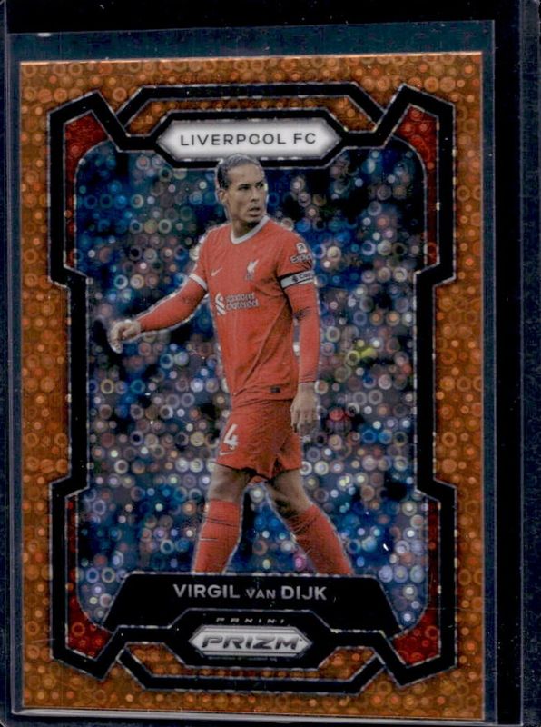 Virgil van Dijk 2023 Prizm Premier League #81 Breakaway Orange RAW