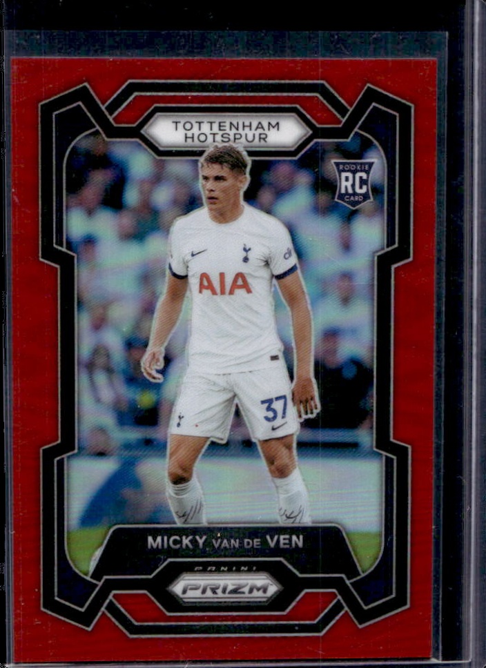Micky van de Ven 2023 Prizm Premier League #126 Red /199 Price Guide ...