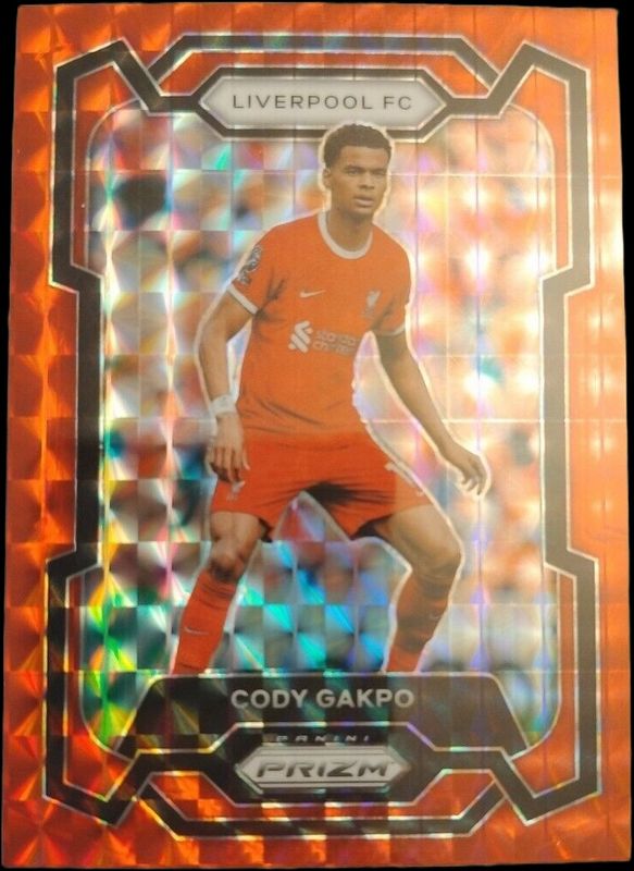 Cody Gakpo 2023 Prizm Premier League #77 Red Mosaic RAW