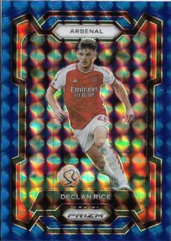 Declan Rice 2023 Prizm Premier League #23 Blue Mosaic RAW